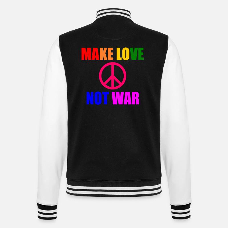 Make love not war - College-Sweatjacke - Schwarz/Weiß