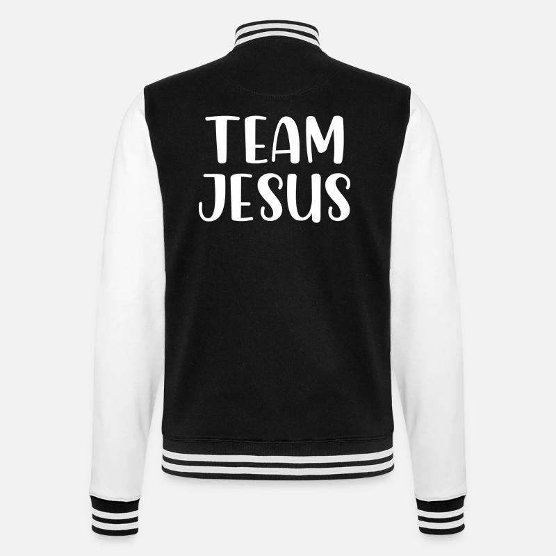 Team Jesus Saying Gift - College Sweat Jacket - black/white