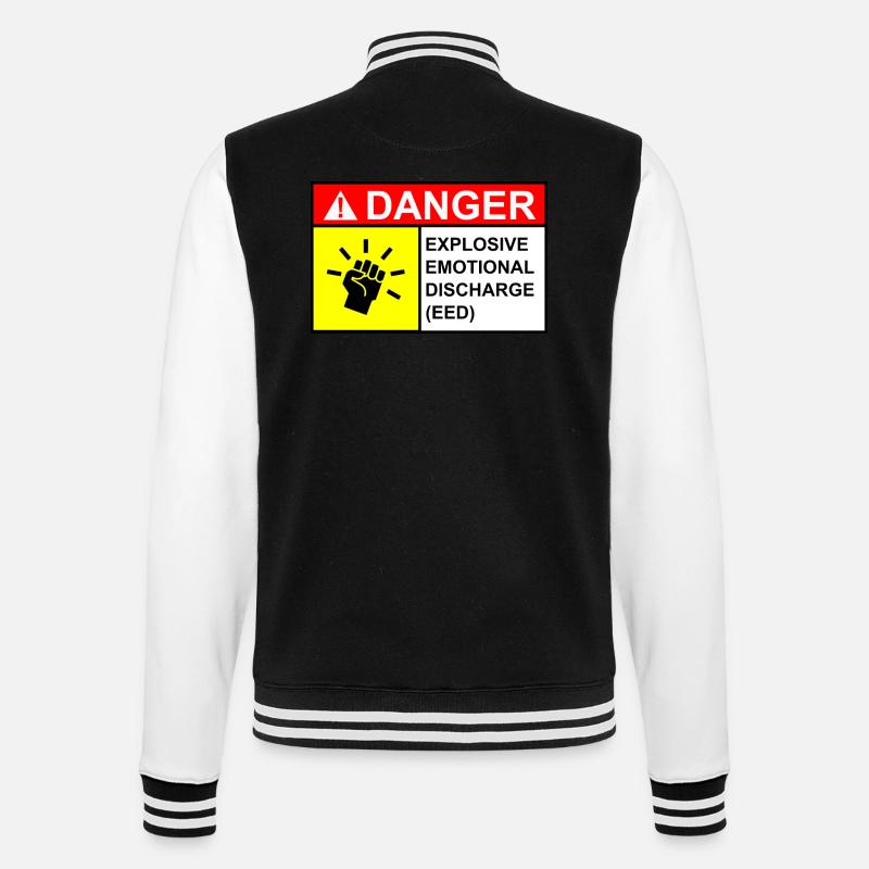 Frau Gefahrenzeichen - College-Sweatjacke - Schwarz/Weiß