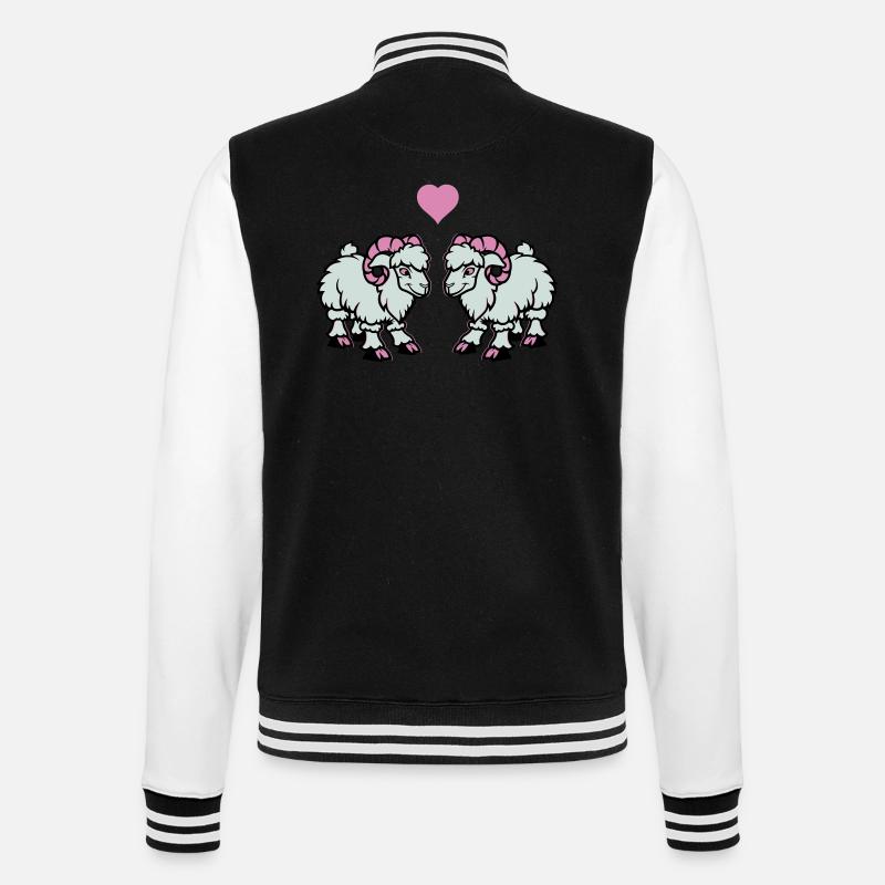 Mouton Bande Dessinée Bélier Amour - Veste Teddy - noir/blanc