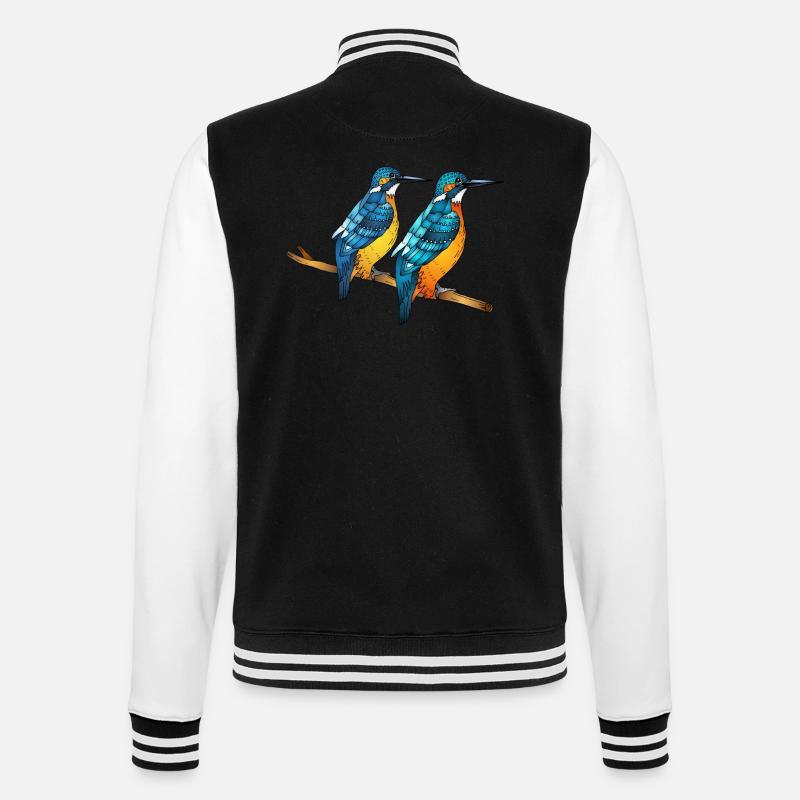 Bunte Vögel - College-Sweatjacke - Schwarz/Weiß