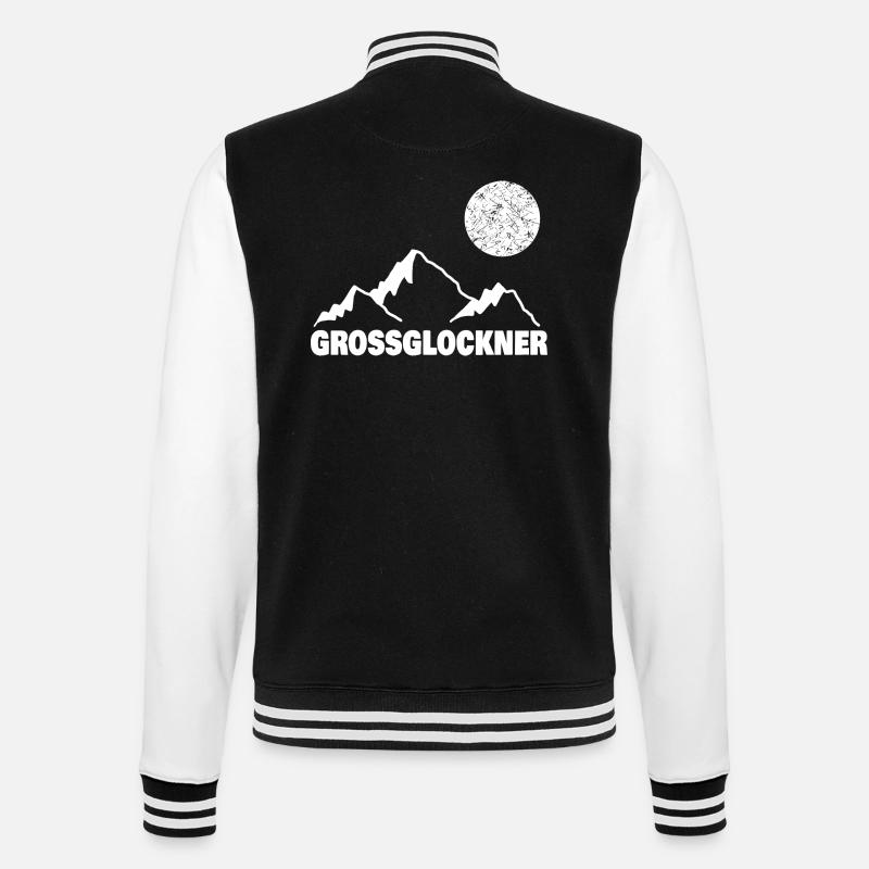 Grossglockner - College-Sweatjacke - Schwarz/Weiß