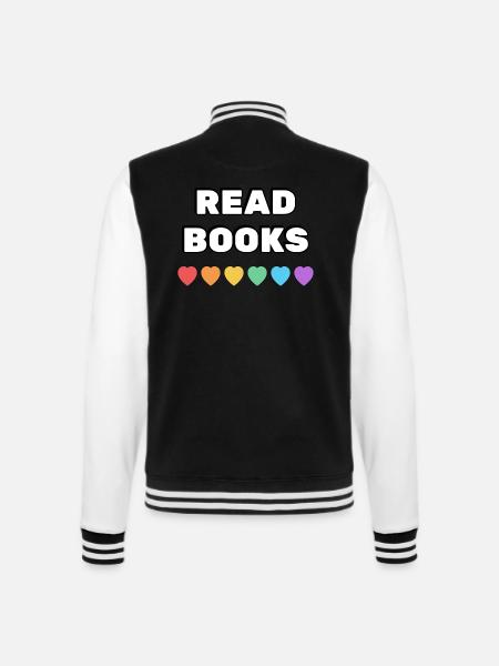 Read Books Rainbow Hearts - College Sweat Jacket - black/white