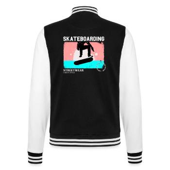 Skateboarding Skate Skater Skateboard Sk8 Vintage - Veste Teddy - noir/blanc - Dos - Marisol (170cm)
