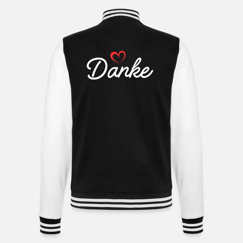 Danke Herz Script - College-Sweatjacke - Schwarz/Weiß