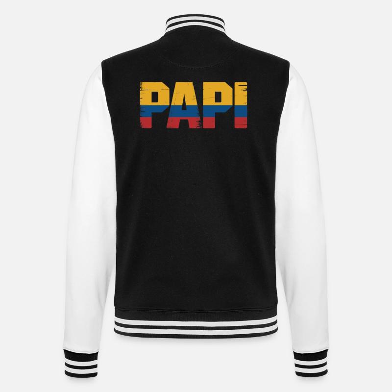 Daddy Colombia Flag – Gift for - College Sweat Jacket - black/white