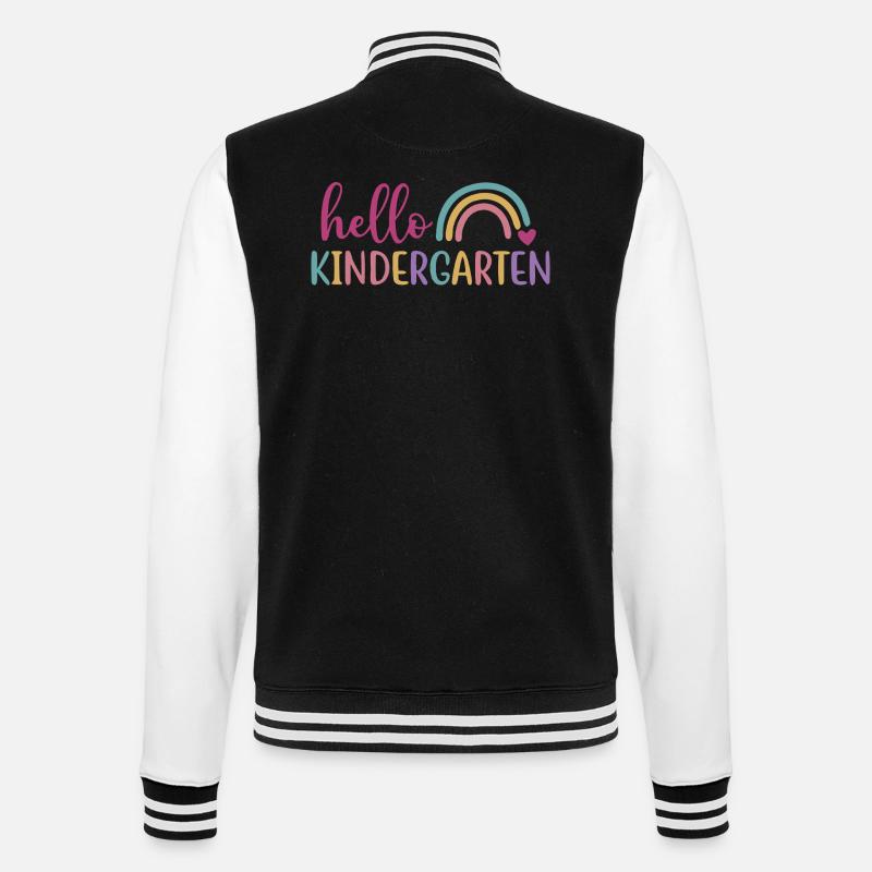 Hello Kindergarten - Back to School Design - College Sweat Jacket - black/white