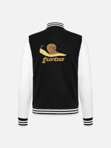 Turbo Schnecke - College-Sweatjacke - Schwarz/Weiß