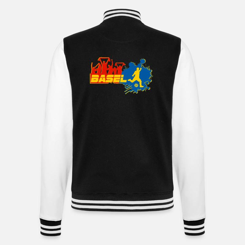 Basel Fan - College-Sweatjacke - Schwarz/Weiß