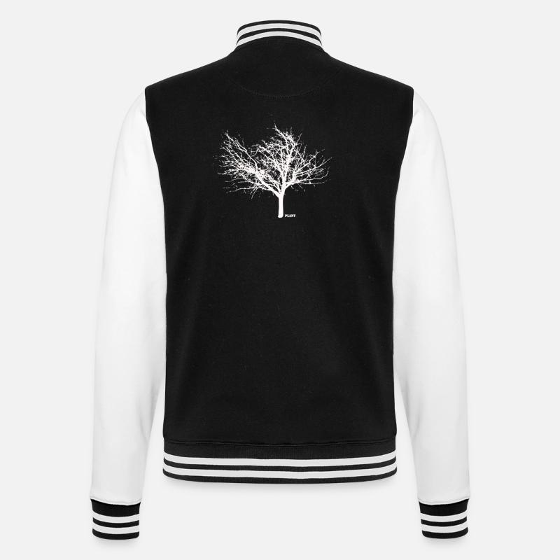 tree - College Sweat Jacket - black/white