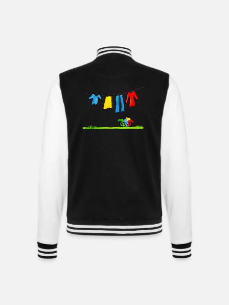 Auf der Leine - College-Sweatjacke - Schwarz/Weiß