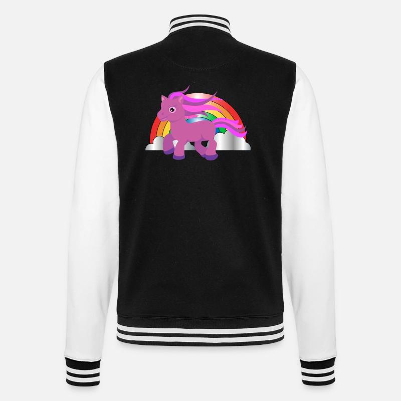 einhorn7 - College Sweat Jacket - black/white