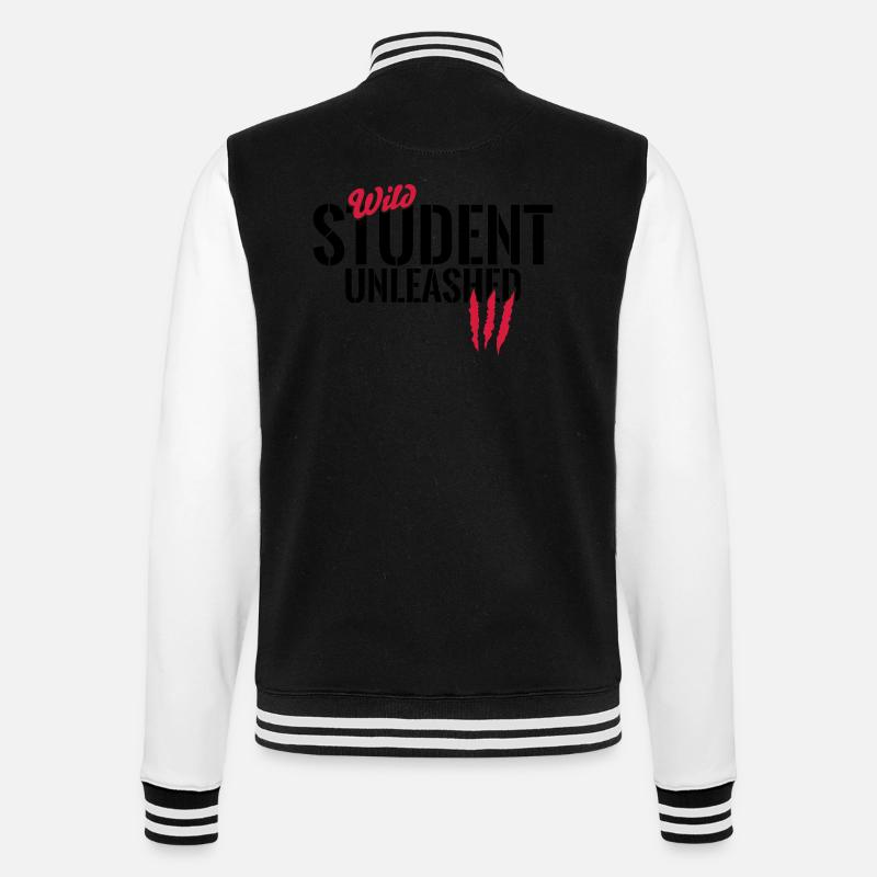 Wilder Student entfesselt - College-Sweatjacke - Schwarz/Weiß