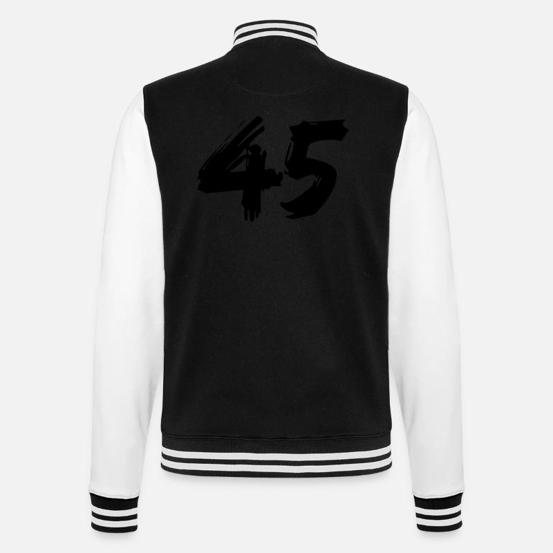 Brushed 45 - College-Sweatjacke - Schwarz/Weiß