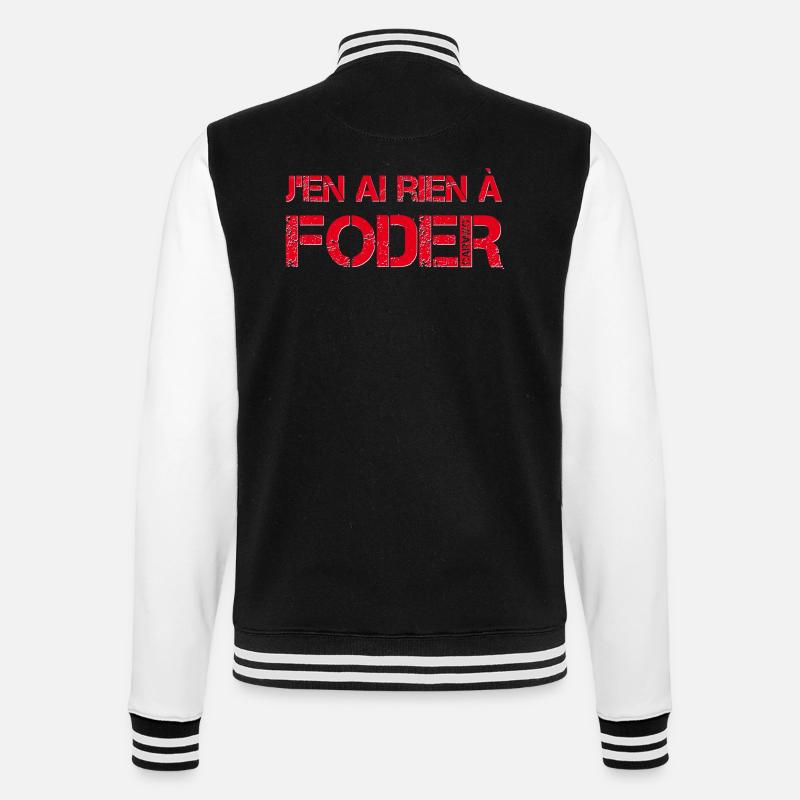J'en ai rien a foder - Veste Teddy - noir/blanc