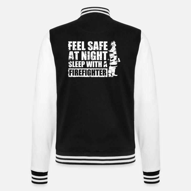 Safe With Firefighter - Veste Teddy - noir/blanc