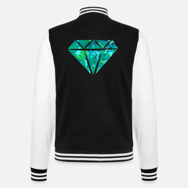 Diamond (Low Poly) - College Sweat Jacket - black/white