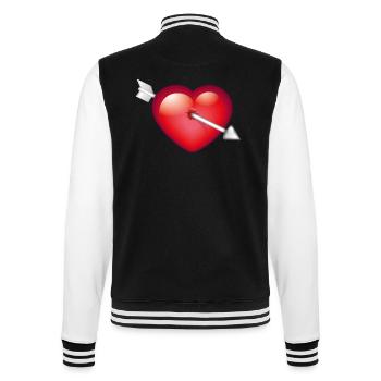 Smiley Heart with arrow - College Sweat Jacket - black/white - Back - Marisol (170cm)