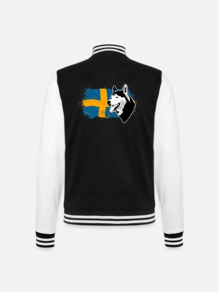 Swedish Husky - Sweden Flag - College-Sweatjacke - Schwarz/Weiß