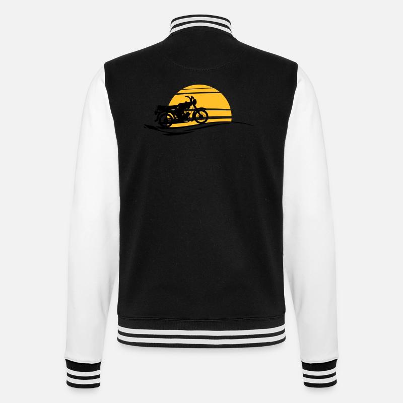 Fahrzeug - Simson Sonne - College-Sweatjacke - Schwarz/Weiß