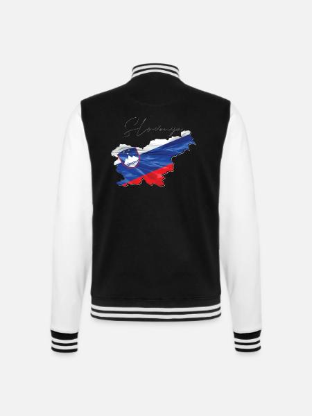 Slowenien Flagge in der Slowenien Landkarte SI - College-Sweatjacke - Schwarz/Weiß