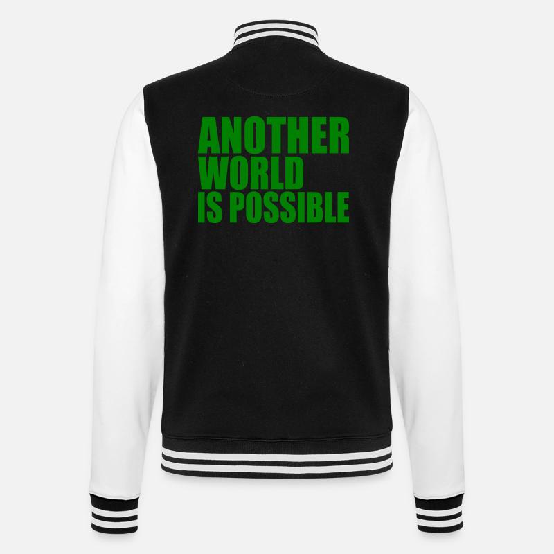 Another world is possible - College-Sweatjacke - Schwarz/Weiß