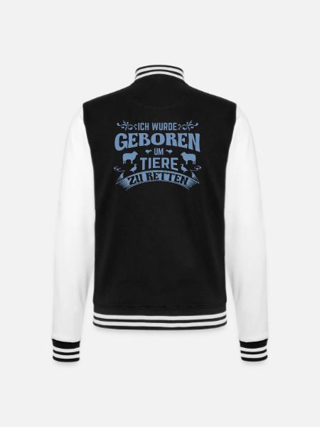 Tiere Rettung Tierrettung - College-Sweatjacke - Schwarz/Weiß