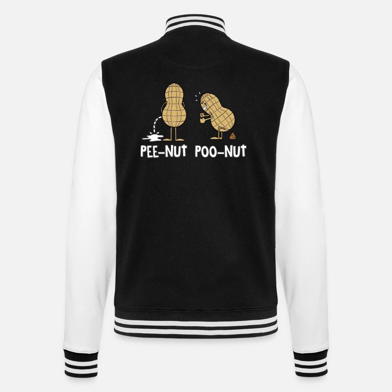 Pee Nut Poo Nut - College-Sweatjacke - Schwarz/Weiß