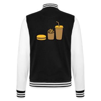 Burger Pommes Cola - College-Sweatjacke - Schwarz/Weiß - Hinten - Marisol (170cm)