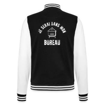 Je serai dans mon bureau t-shirt apiculteur - Veste Teddy - noir/blanc - Dos - Marisol (170cm)