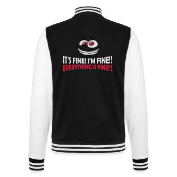 everything is fine quote - College Sweat Jacket - black/white - Back - Marisol (170cm)
