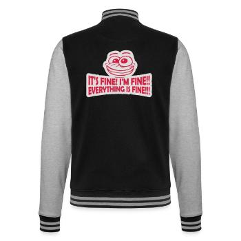 everything is fine Zitat - College-Sweatjacke - Schwarz/Grau meliert - Hinten - Marisol (170cm)