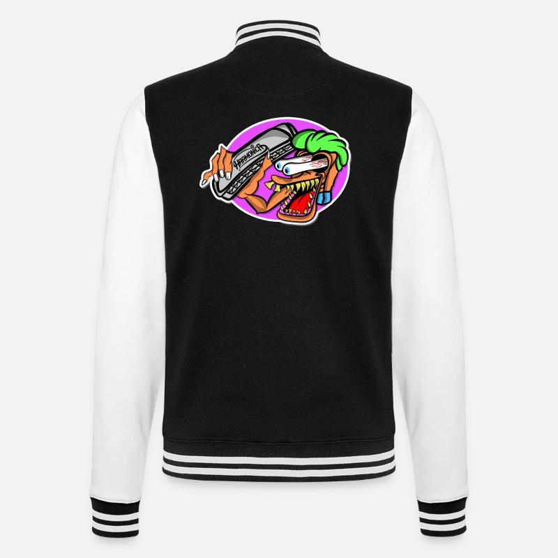 Rat fink Harmonica Style - College Sweat Jacket - black/white