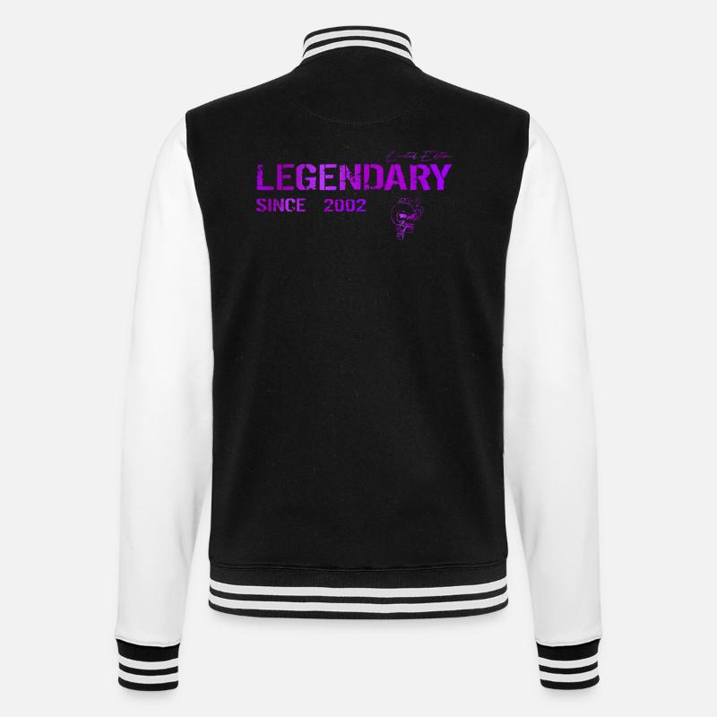 Legendary since 2002 Geschenk - College-Sweatjacke - Schwarz/Weiß