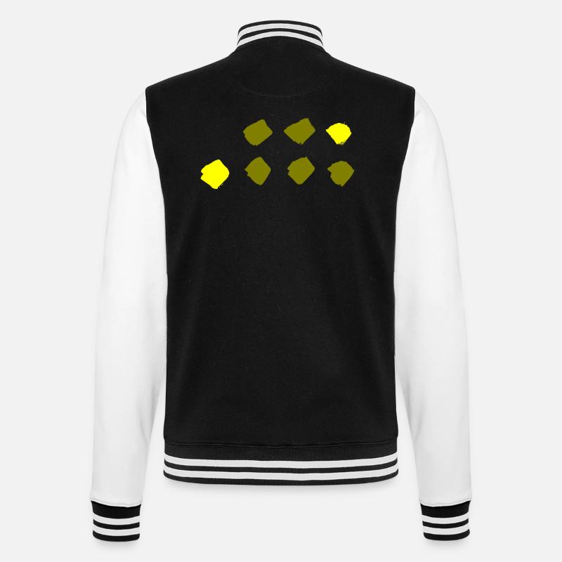 Karo Muster - Punkte Muster - College-Sweatjacke - Schwarz/Weiß