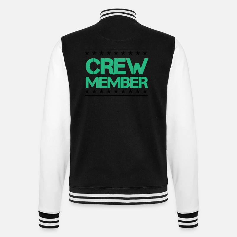 crew member 02 - College Sweat Jacket - black/white