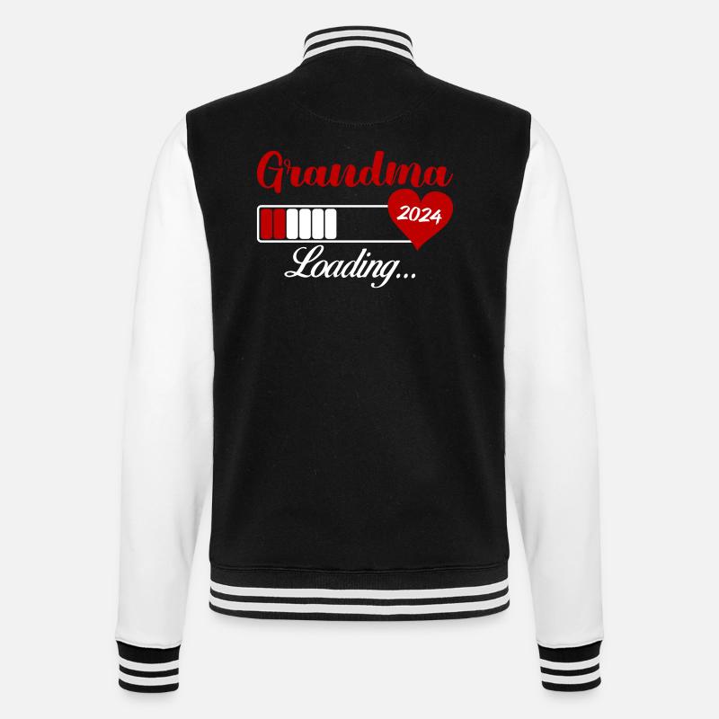 Grandma Loading 2024 - College Sweat Jacket - black/white
