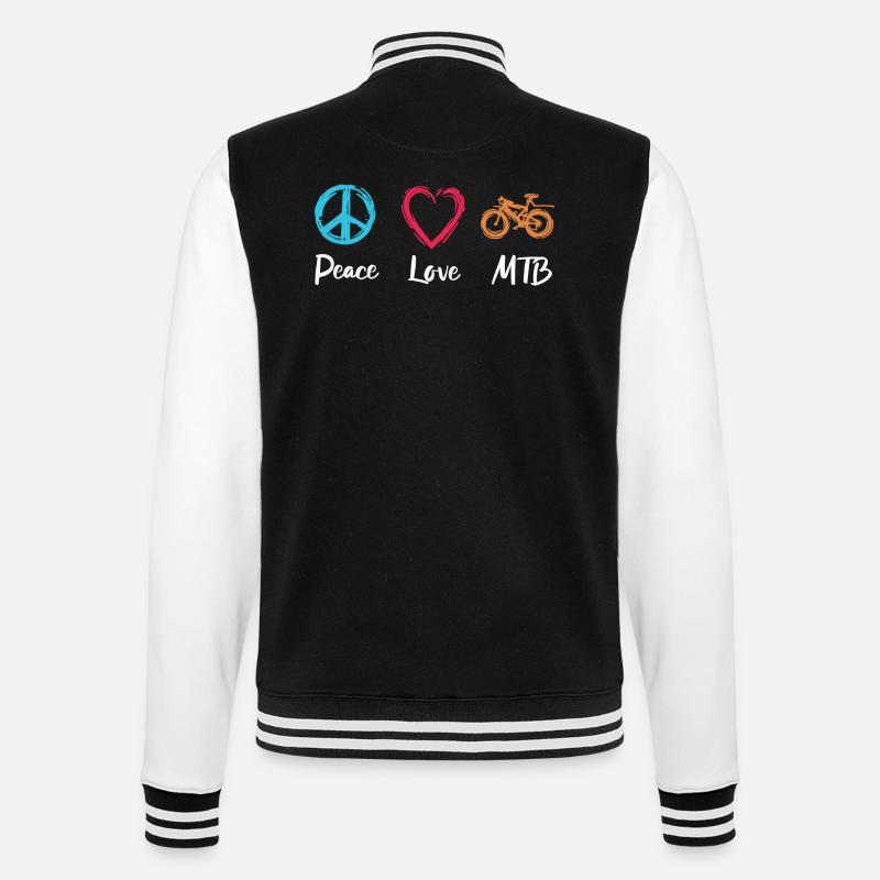 Peace Love MTB - College Sweat Jacket - black/white