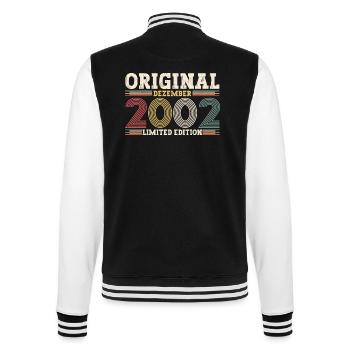 21st Birthday December Born in 2002 - College Sweat Jacket - black/white - Back - Marisol (170cm)