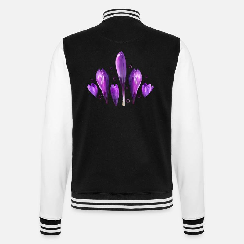 Crocuses Spring Spring Beginning - College Sweat Jacket - black/white