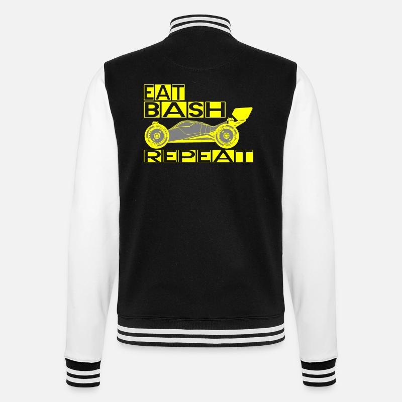 eat sleep bash repeat - College-Sweatjacke - Schwarz/Weiß