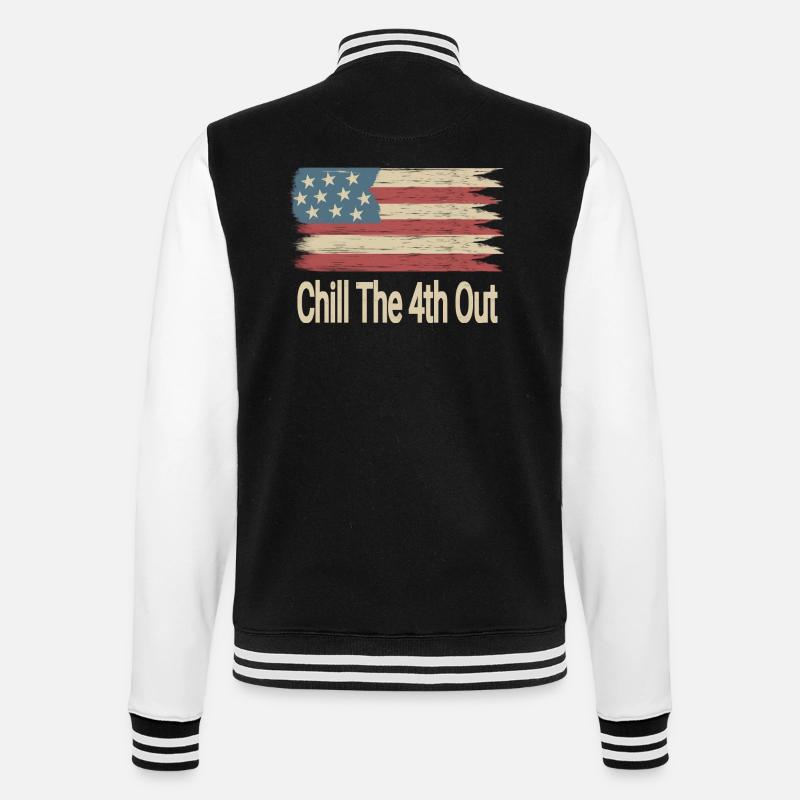 Chill The 4th Out - College-Sweatjacke - Schwarz/Weiß