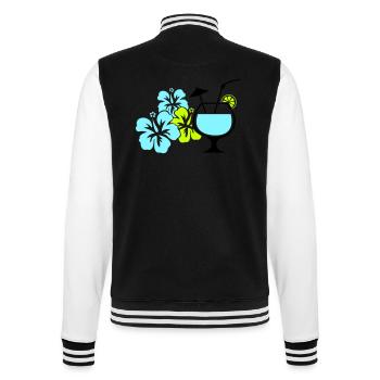 Cocktail Flowers Hawaii - College Sweat Jacket - black/white - Back - Marisol (170cm)