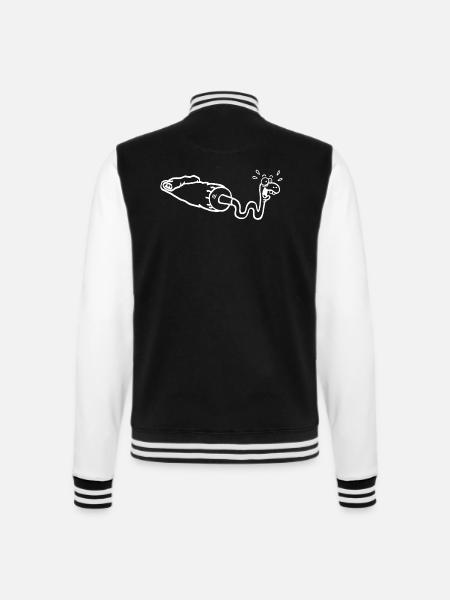 White snake and gouache tube - College Sweat Jacket - black/white