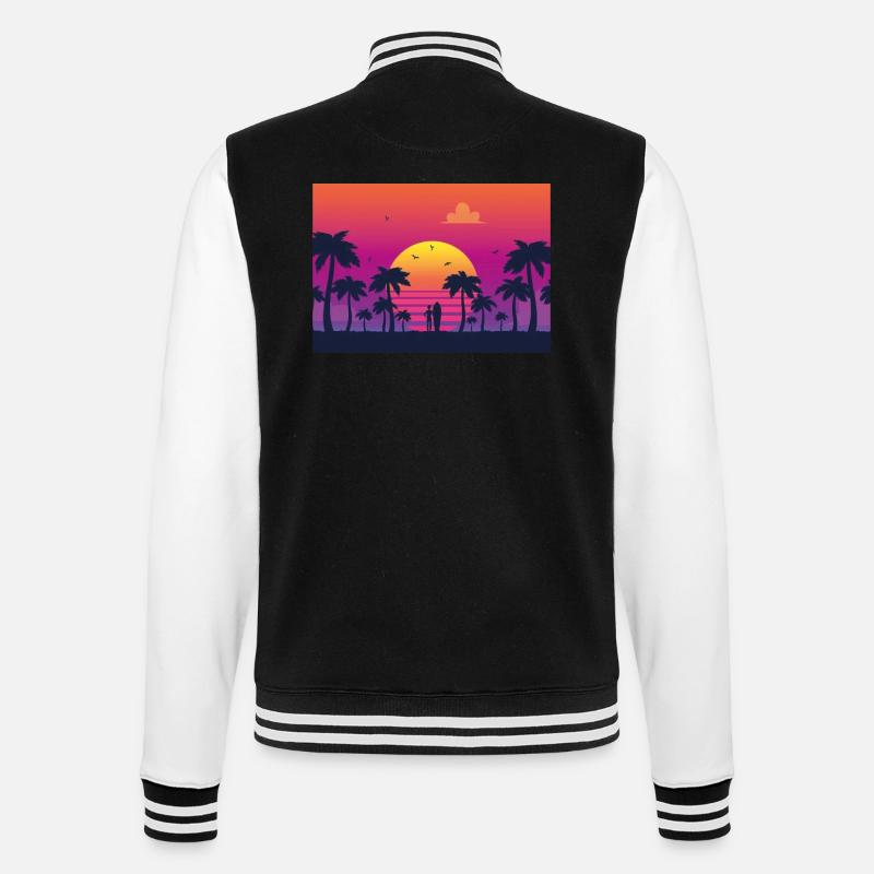 sunset surf - College-Sweatjacke - Schwarz/Weiß
