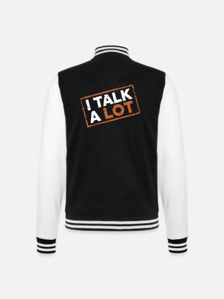 I Talk A Lot 12 - College-Sweatjacke - Schwarz/Weiß