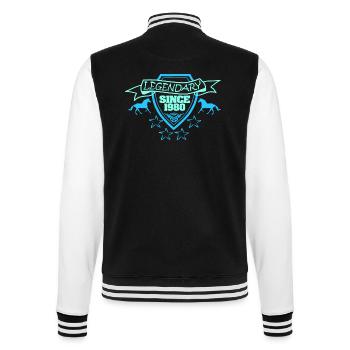 1980 - College Sweat Jacket - black/white - Back - Marisol (170cm)