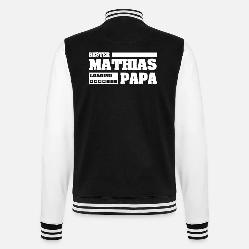 First name Mathias - College Sweat Jacket - black/white