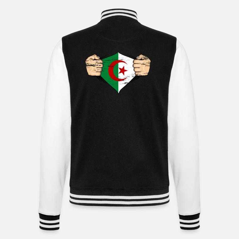 Drapeau de l’Algérie utilisé - Veste Teddy - noir/blanc