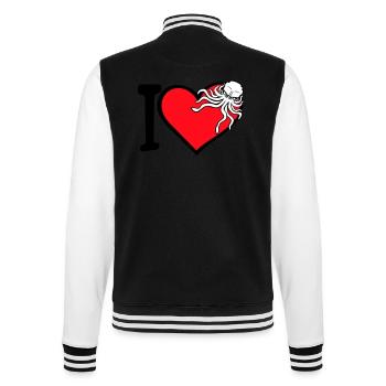 Ich liebe Oktopus Herz I Love Herz Symbol Logo süß - College-Sweatjacke - Schwarz/Weiß - Hinten - Marisol (170cm)